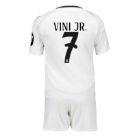 Real Madrid Vinicius Junior #7 Koti Peliasu Lasten 2024-25 Lyhythihainen (+ Lyhyet housut)